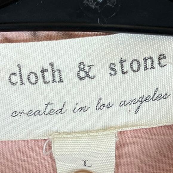 Cloth & Stone Anthropologie Womens Shirt Pink Tie Front Button Down Large - Picture 6 of 12